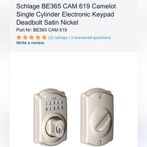 Schlage Satin Nickel Electronic Keypad Deadbolt